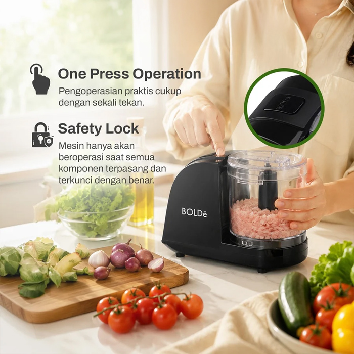 Bolde King Chopper (Food Chopper) Mesin Kuat dan Tahan Panas - Beige